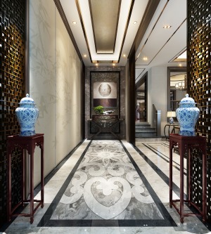 秋霞坊别墅项目装修中式风格设计案例展示，上海腾龙别墅设计作品，欢迎品鉴