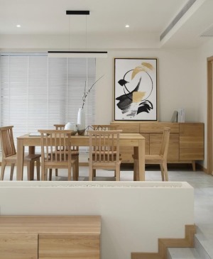 联排别墅中式原木风装修效果图 简洁舒适的居家生活空间