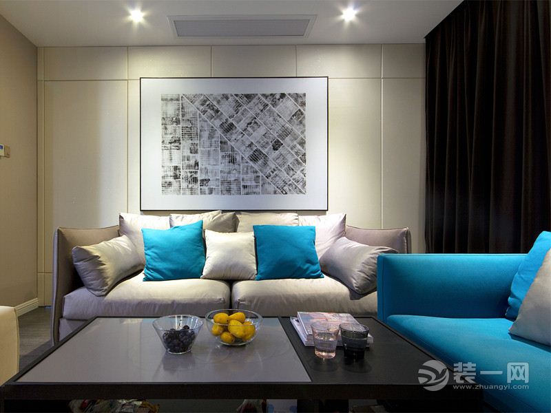 生活家装饰 保利港湾国际 96平 三居室 造价13万 现代风 客厅沙发