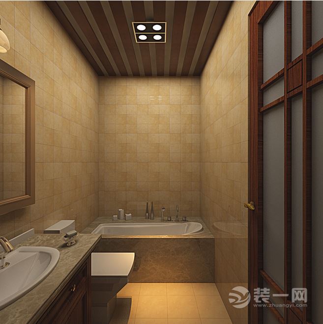 【重庆生活家装饰】小户型65平方中式风格案例效果图-卫生间
