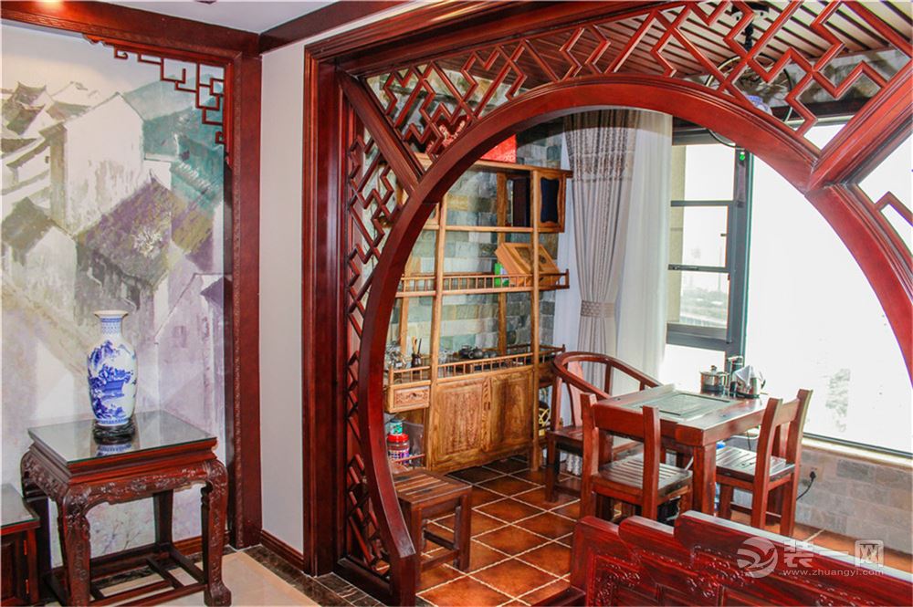 【重庆生活家装饰】龙湖原著 |160平方中式茶室装修实景图