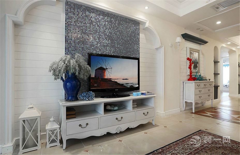 重庆生活家装饰 | 两室两厅地中海风格装修案例 电视墙