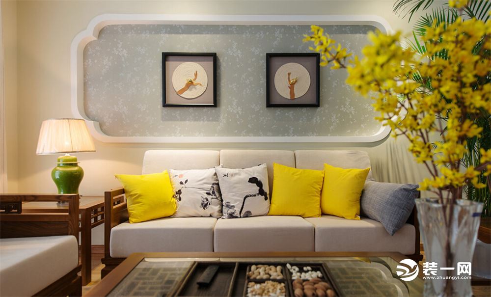 生活家装饰|130m²时尚新中式风格案例  沙发背景