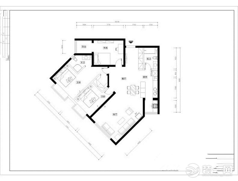 重庆生活家装饰 | 小户型三居室现代风格设计案例-平面设计