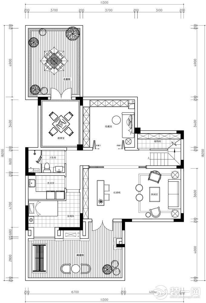 重庆生活家装饰 | 300m²中式风格装修设计案例 负一楼