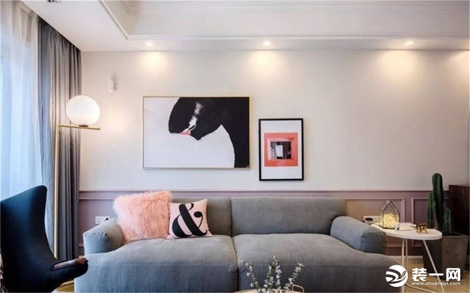 重庆生活家装饰 | 小户型三居室粉色调混搭风格装修设计案例 沙发