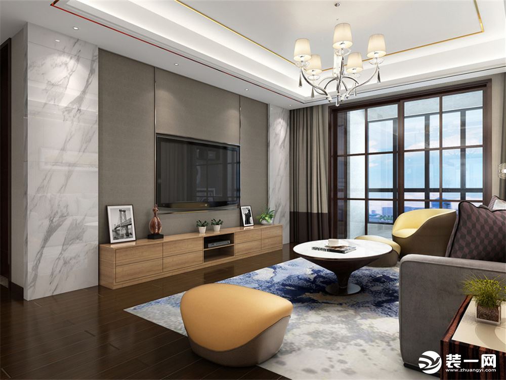 重庆生活家装饰 | 130m²轻奢现代风格案例设计 电视墙