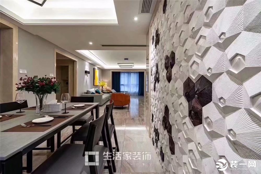 【重庆生活家装饰】南滨特区170m2现代轻奢风格实景案例  餐厅