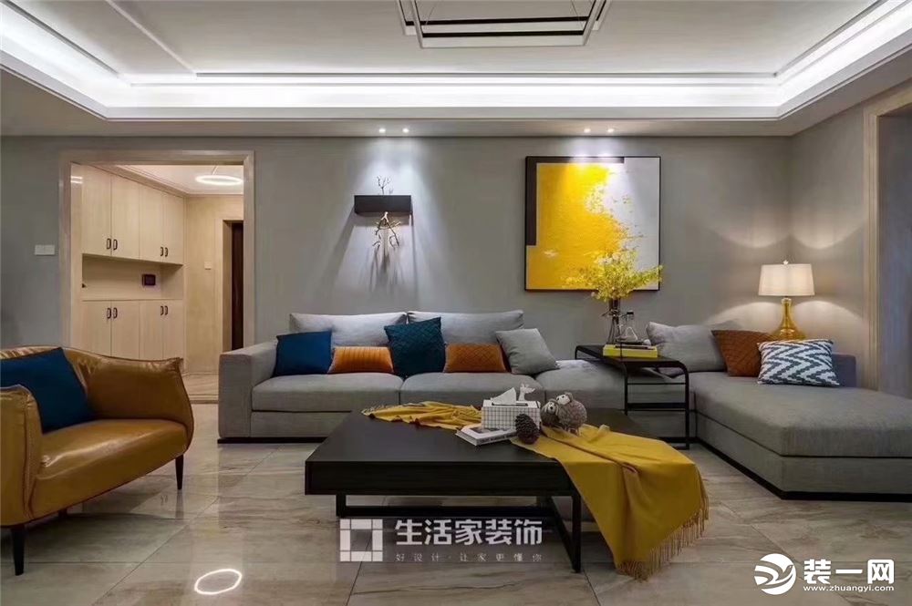 【重庆生活家装饰】南滨特区170m2现代轻奢风格实景案例  沙发