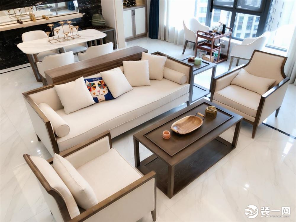 重庆生活家装饰 御龙天峰74平方两居室新中式风格设计客厅效果图 