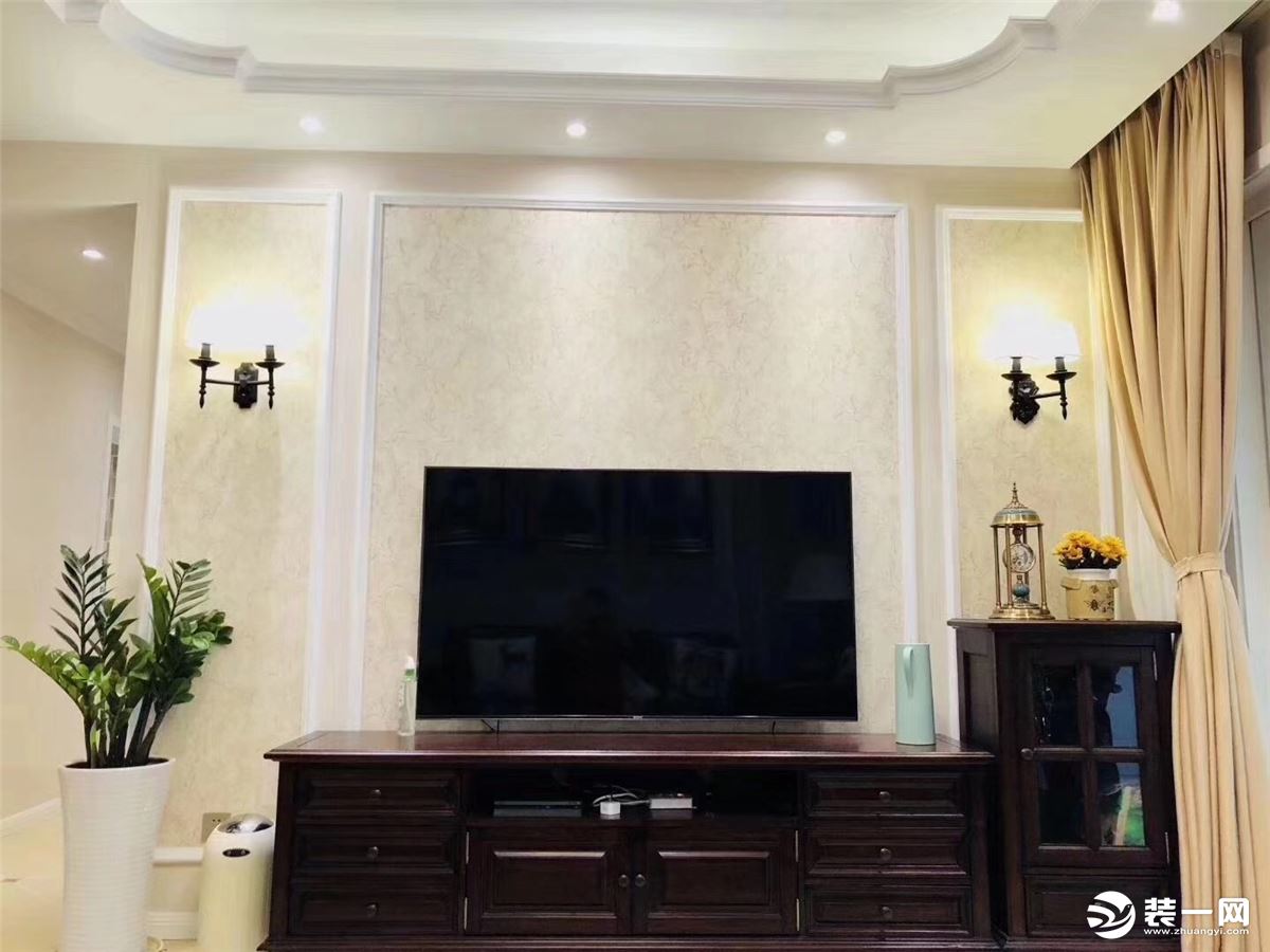 【庆生活家装饰】保利江上明珠 90m2 美式风格 电视背景墙