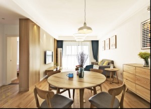 重庆生活家装饰 | 98m²北欧原木风格装修效果图 餐桌