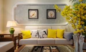 生活家装饰|130m2时尚新中式风格案例  沙发背景