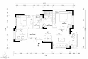 重庆生活家装饰 | 91m2小三室简约装修风格设计案例  平面设计