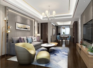 重庆生活家装饰 | 130m²轻奢现代风格案例设计 客厅