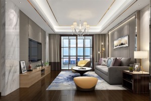 重庆生活家装饰 | 130m2轻奢现代风格案例设计 客厅
