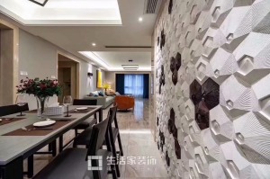 【重庆生活家装饰】南滨特区170m²现代轻奢风格实景案例  餐厅