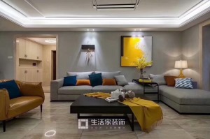 【重庆生活家装饰】南滨特区170m2现代轻奢风格实景案例  沙发
