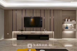 【重庆生活家装饰】南滨特区170m2现代轻奢风格实景案例  电视墙