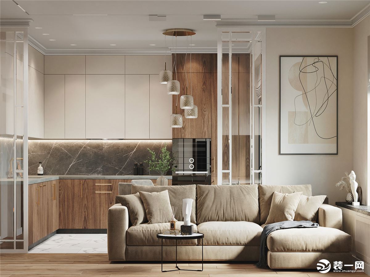 本案例以现代简约风格为主，暖色调的整体空间，感受到舒适与放松。