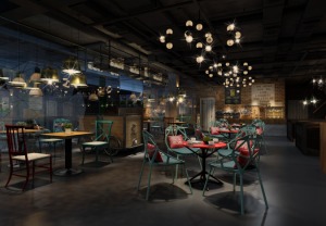 荣之美装饰  360平工业咖啡厅