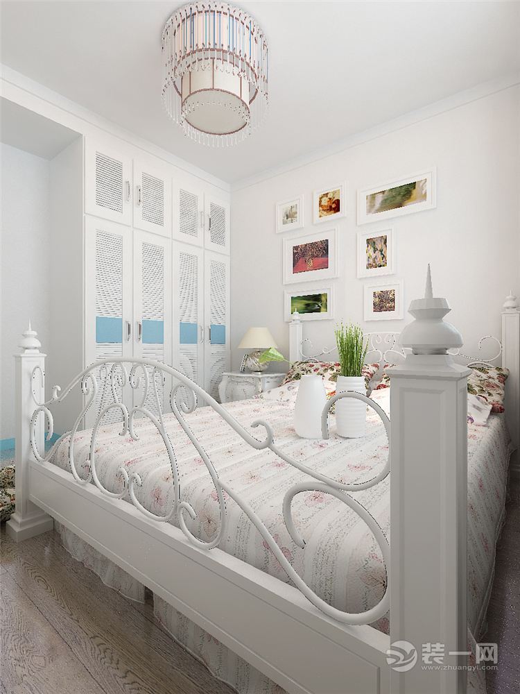 西华苑小区130平地中海风格三居室装修效果图客卧