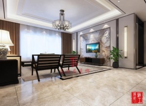 观湖国际设计方案  五居室  大户型  新中式风格 240平