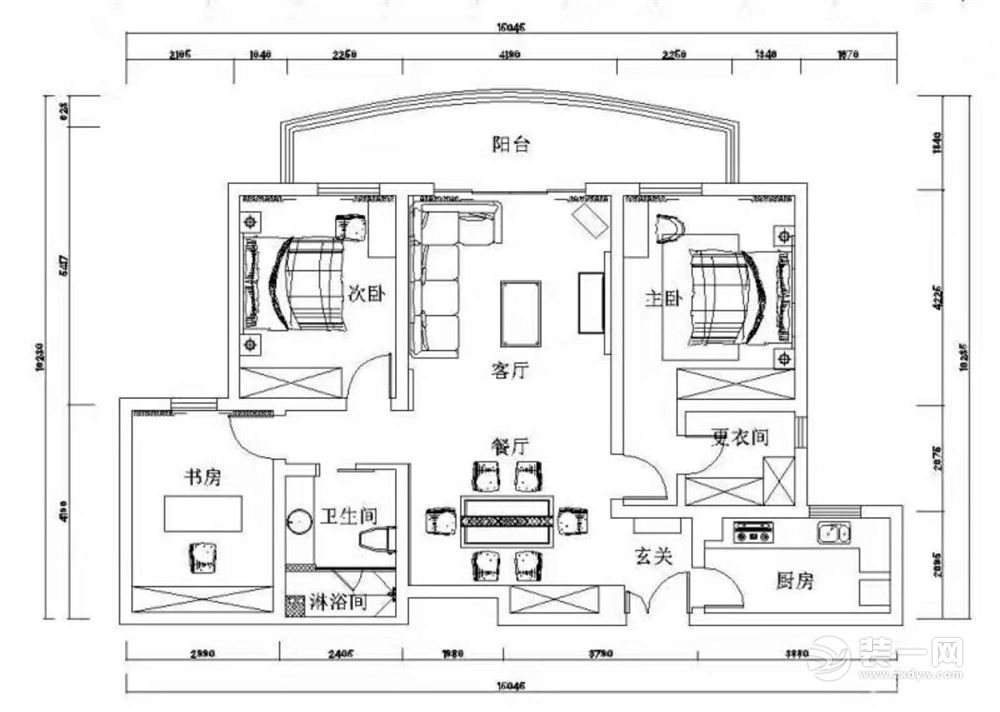 本案是将现代风格与欧式元素相融合，但又以现代风格为主导的设计。