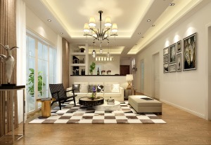 客厅整体以简洁明亮为主题，让人舒适。