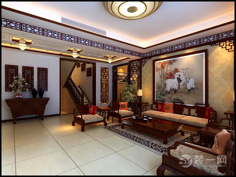中式风格大户型客厅