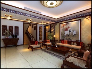 中式風格大戶型客廳