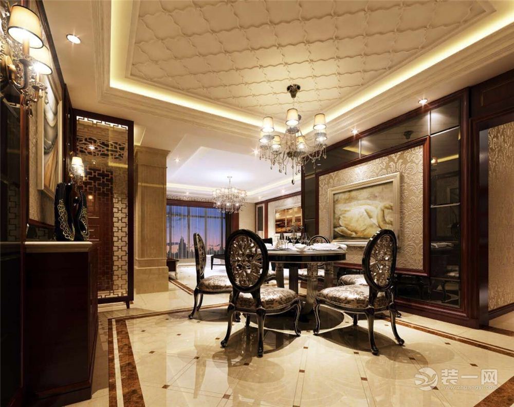 三润城 150平 三居室 造价23万 简约欧式餐厅
