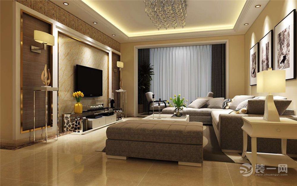 三润城 150平 三居室 造价23万 简约欧式客厅