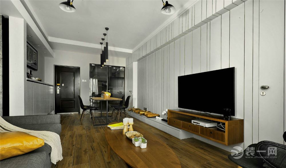客厅背景简单结构与舒适功能的完美结合体现北欧风的一个特点