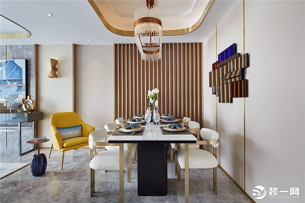 上海尚汇豪庭三居室125平欧式风格餐厅装修效果图
