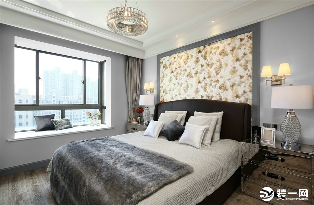 上海三居室130平美式风格卧室装修效果图