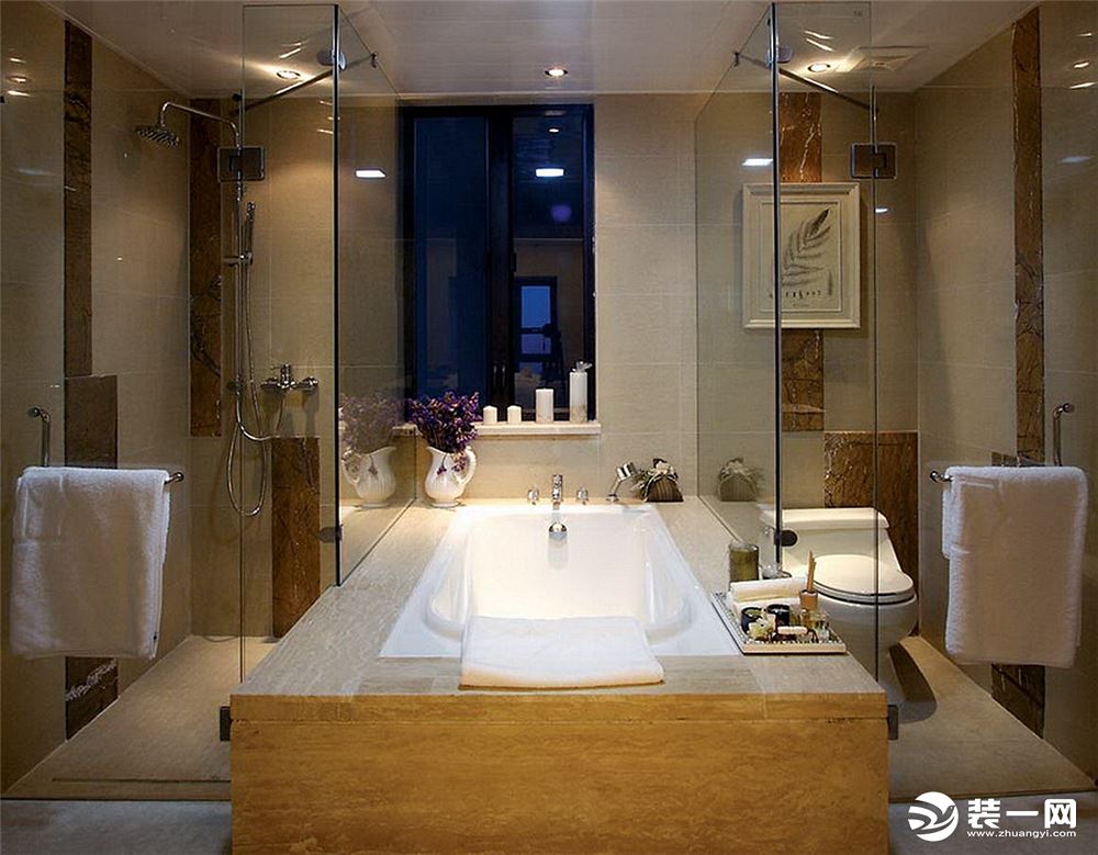 上海保利梧桐语四居室171平美式风格卫生间装修效果图