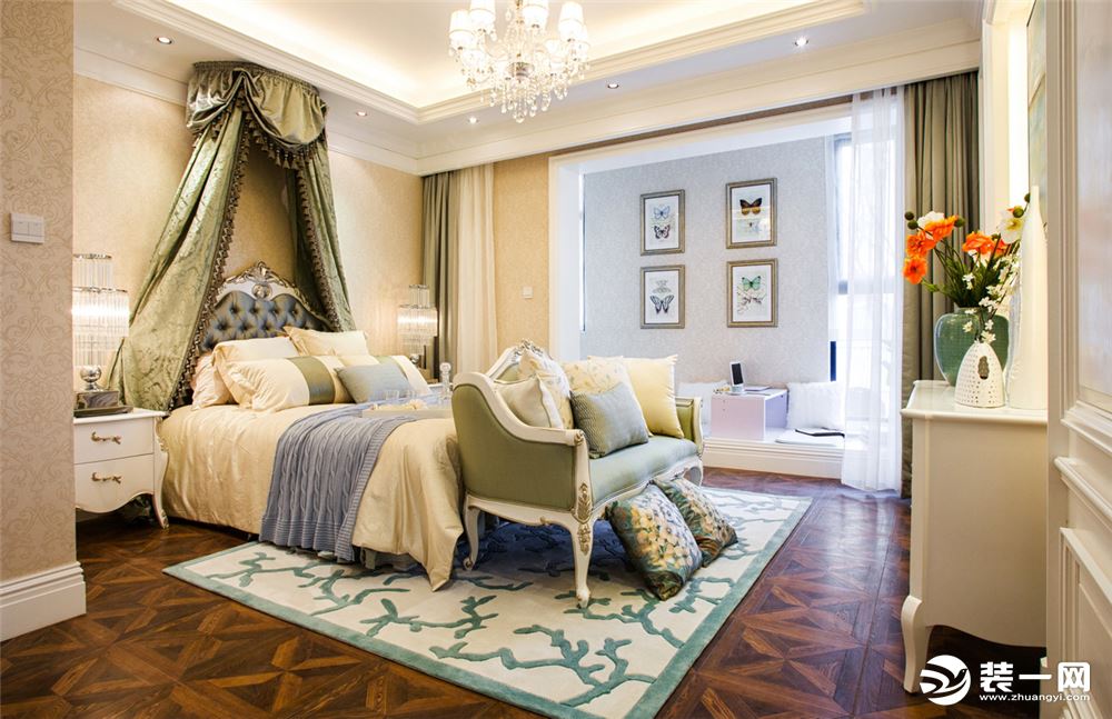 上海四居室150平美式轻奢风格卧室装修效果图