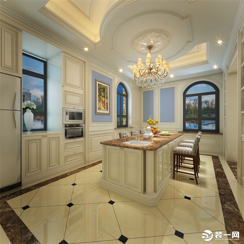 上海保利滨湖天地550平别墅新古典风格餐厅装修效果图