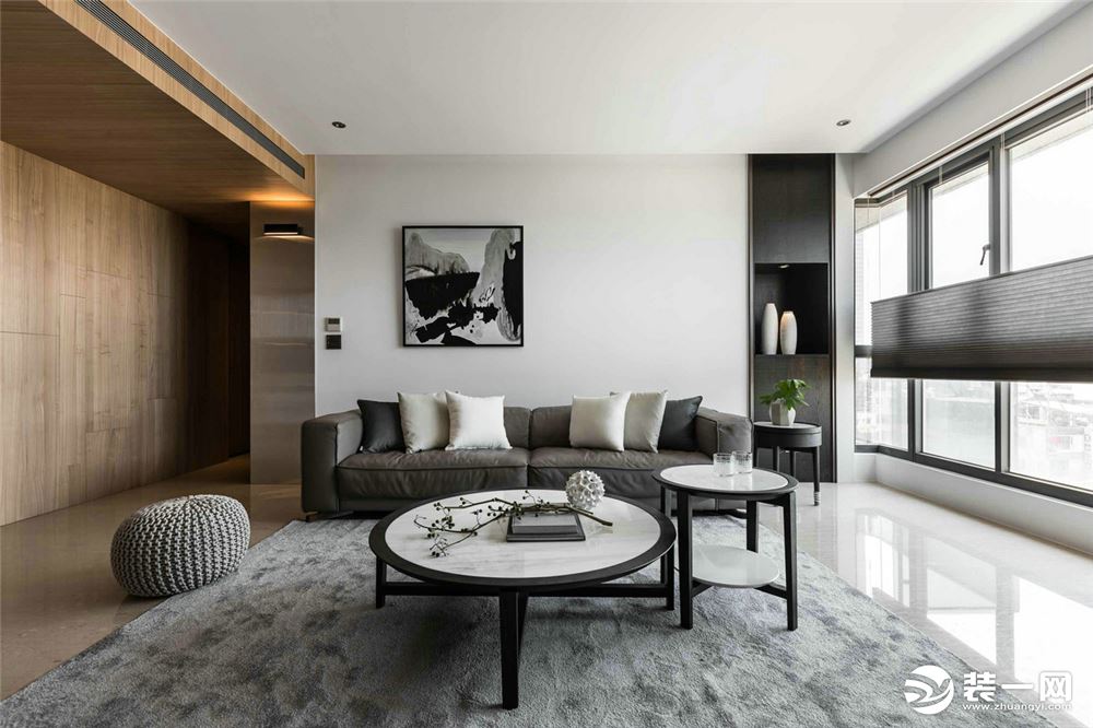 上海万联花园二居室105平现代简约风格客厅装修效果图