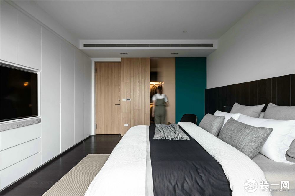 上海万联花园二居室105平现代简约风格卧室装修效果图