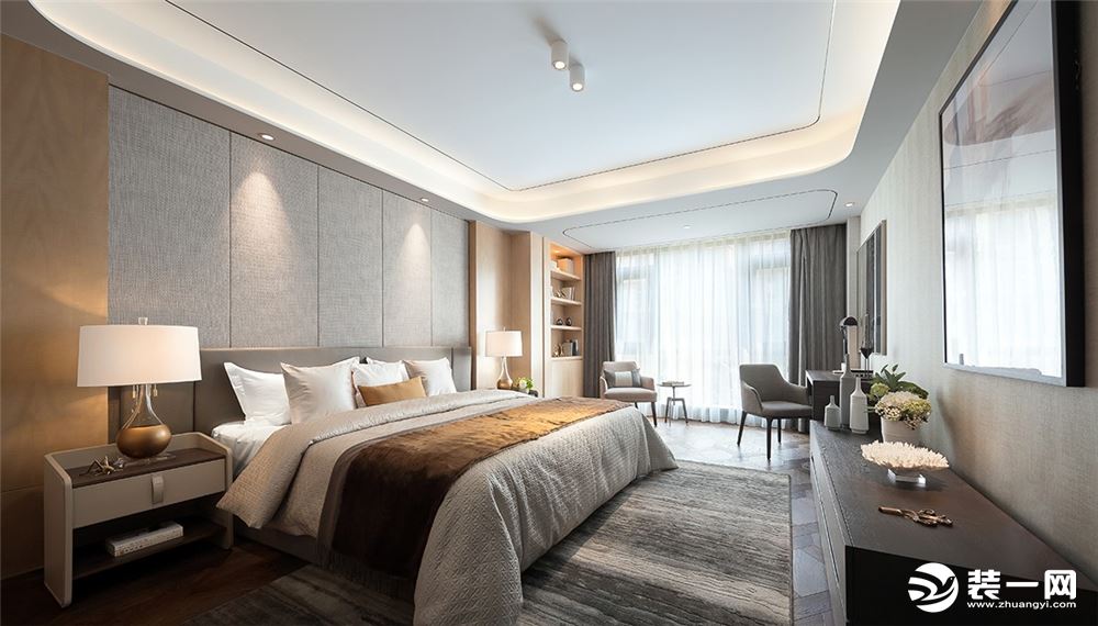 上海别墅大户型253平混搭风格卧室装修效果图