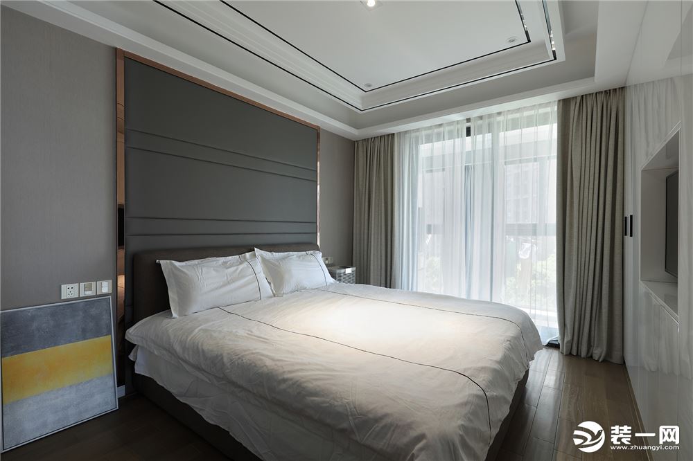 上海三居室145平现代简约风格卧室装修效果图