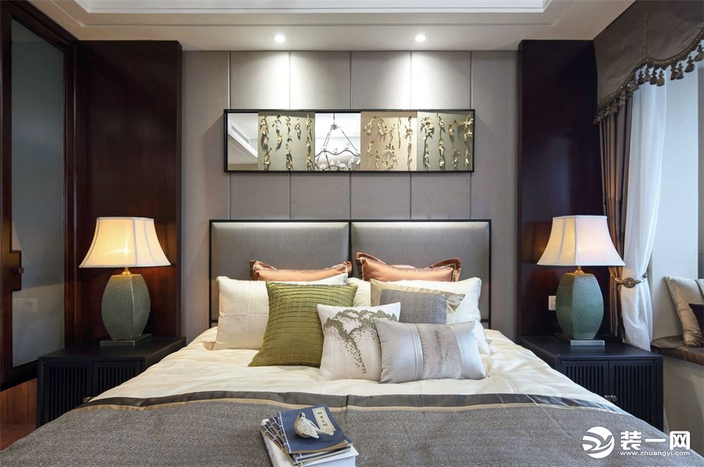 上海三居室120平现代新中式风格卧室装修效果图