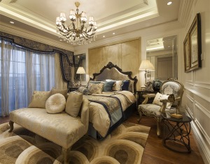 卧室随意自然，加之小饰品清新浪漫，呈现出一片清新的新法式风格