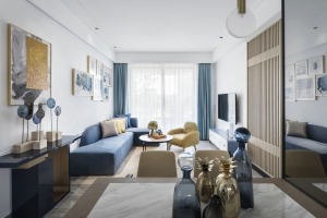 上海臻水岸苑三居室150平现代风格装修效果图