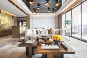 上海240平别墅中式风格客厅装修效果图