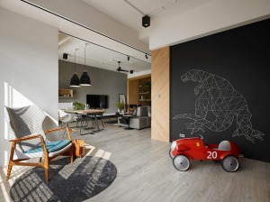 上海三居室140平现代简约风格休闲区装修效果图