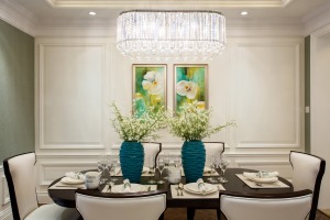 上海四居室150平美式輕奢風格餐廳裝修效果圖