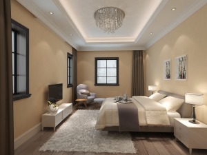上海三居室160平简欧风格卧室装修效果图